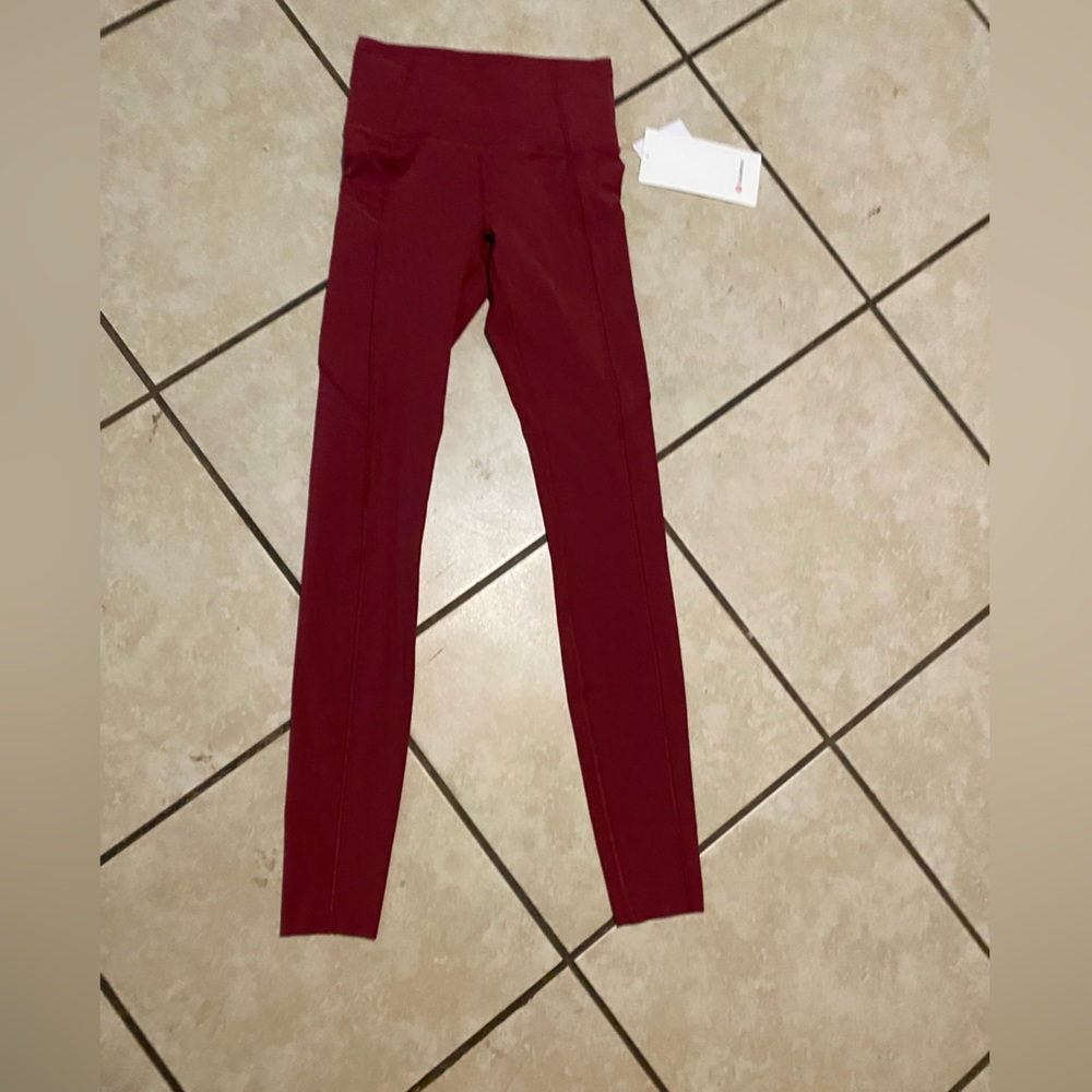 Lululemon Athletica Burgundy High-Waisted Leggings